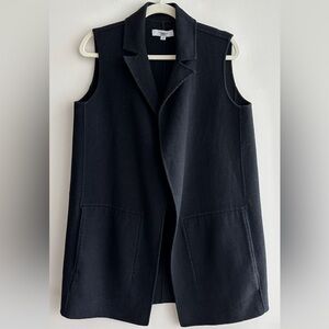 Victor Alfaro Women’s Black Wool Blend Oversized Vest, Size Medium